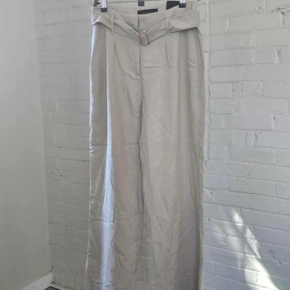 White House Black Market Belted Wide Leg Lyocell Pants Beige┃Quiet Luxury
